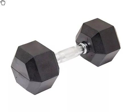 Гексагональные обрезиненные гантели для эффективных тренировок