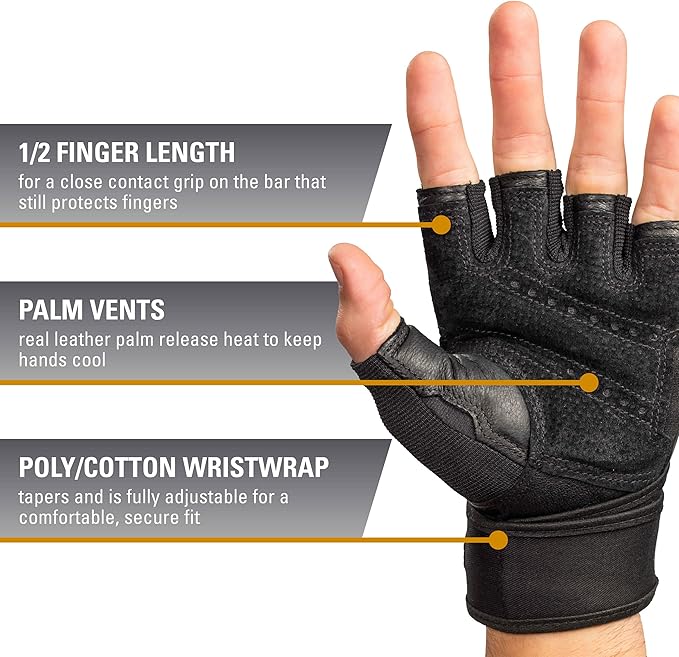 Перчатки Pro Wristwrap для фитнеса с поддержкой запястья