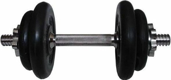 Гантель обрезиненная разборная 10 кг, комплект с грифом