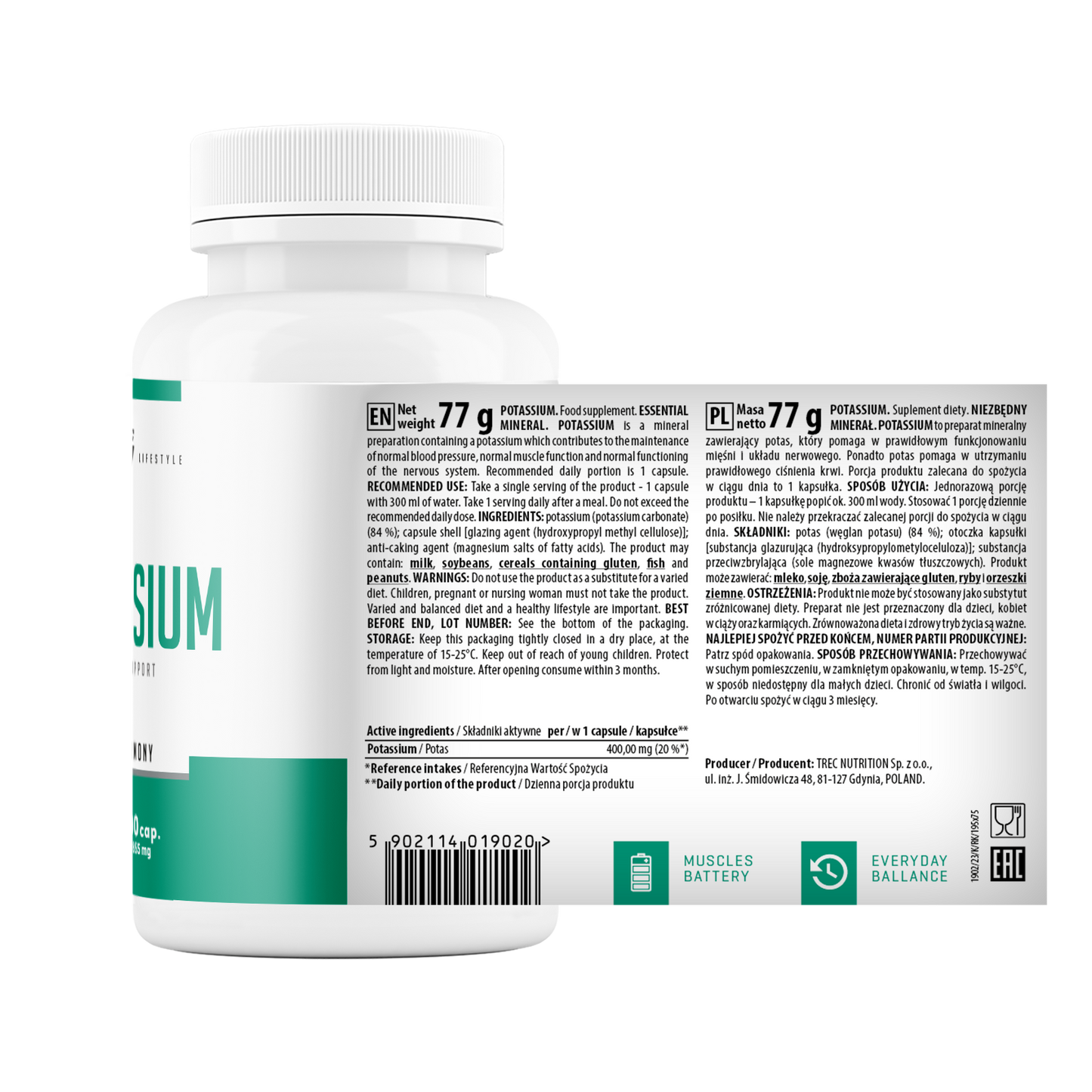 Калий в капсулах – поддержка сердца и мышц | Купить в Кишинёве и по всей Молдове