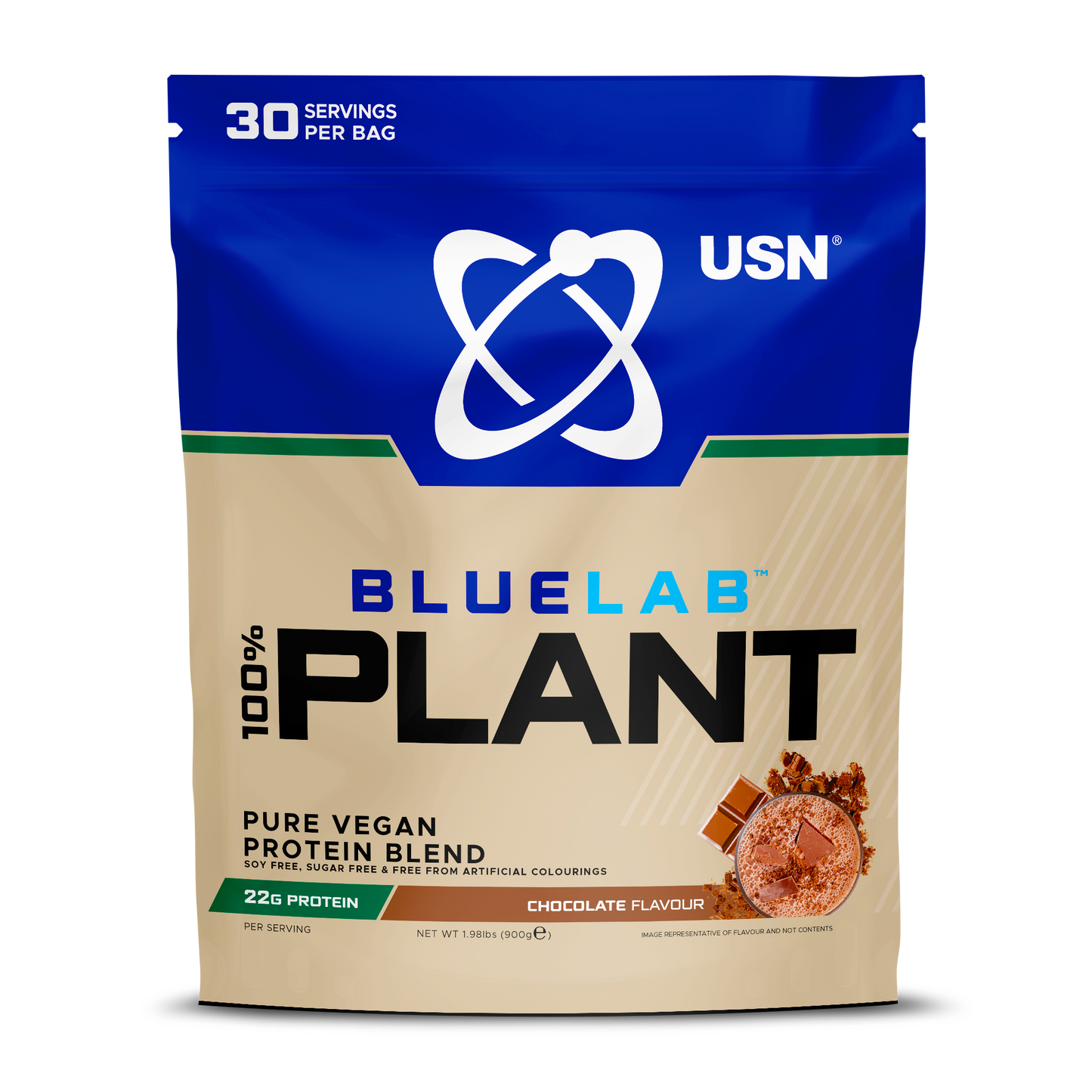 USN 100% Plant Protein, растительный протеин без сахара