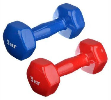 Металлические гантели с виниловым покрытием 3 кг