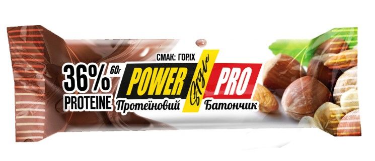 Протеиновый батончик 36% белка с цельным орехом. pro1