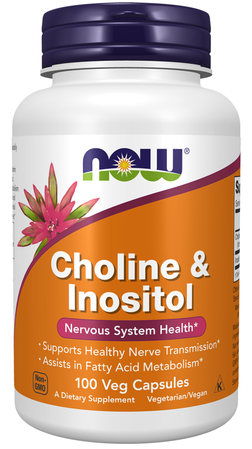 Now Foods, Choline & Inositol, 100 Veg Caps  — здоровье нервной системы и мозга
