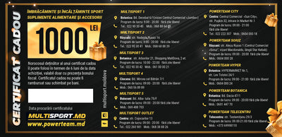 Certificat de cadouri 1000 lei