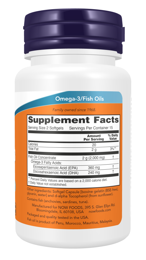 Now Foods, Omega 3, 200 softgels