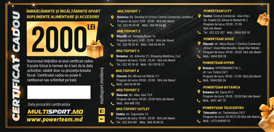 Certificat de cadouri 2000 lei