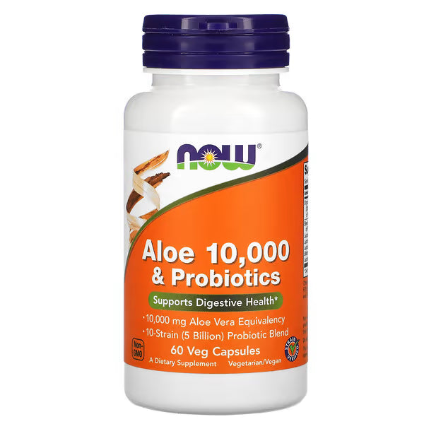 Now Foods, Aloe Vera 10 000 Probiotics, 60 Vcaps