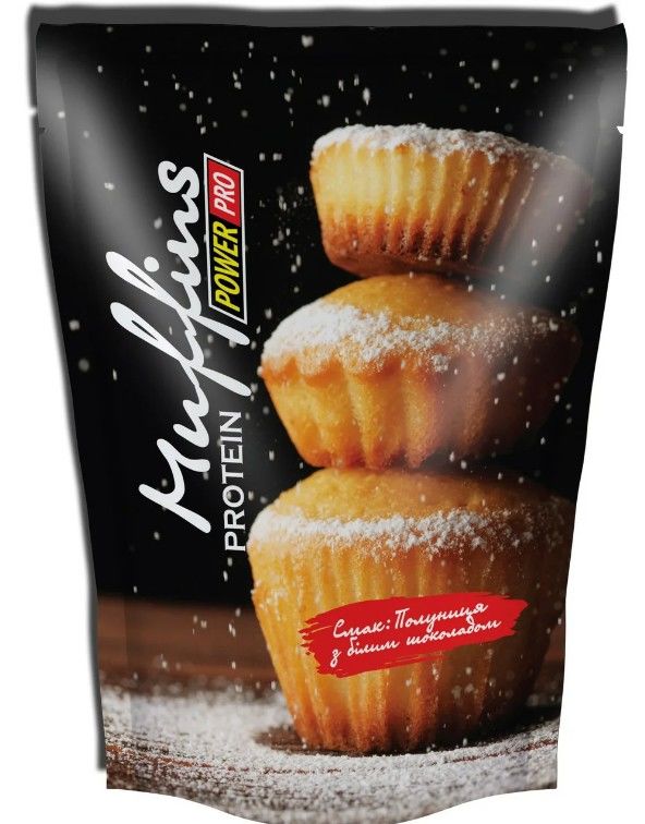 Protein flour mix with protein for muffins,flavor "strawberry and white chocolate", 600g