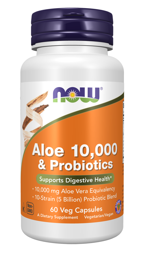 Now Foods, Aloe Vera 10,000 Probiotics, 60 Vcaps 