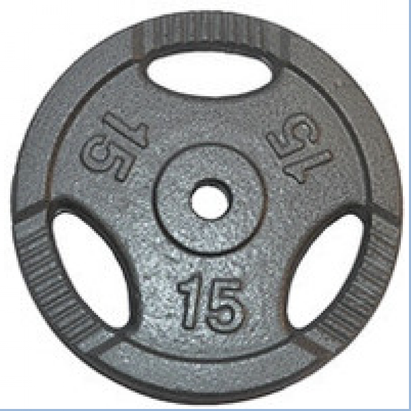 Metal disk for a barbell 15 kg diameter 30 mm