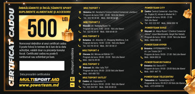 Certificat de cadouri 500 lei