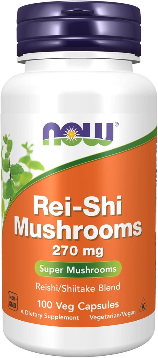 Now Foods, Ciuperci Reishi, 270 mg, 100 capsule vegetale