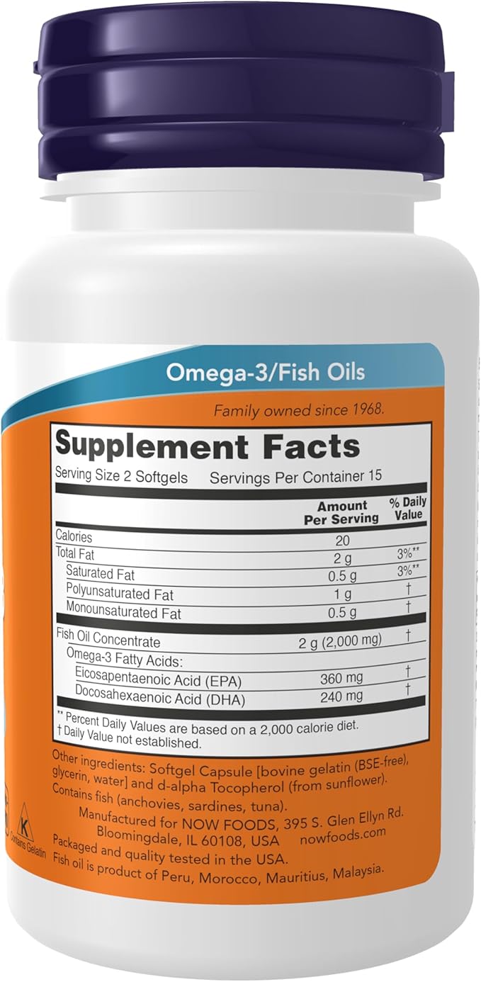Now Foods, Omega 3, 30 softgels