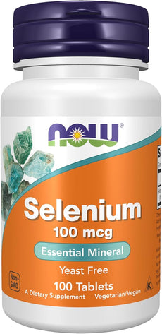 Now Foods, Seleniu, 100 mcg, 100 tablete