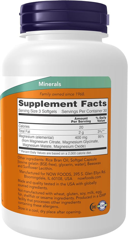 Now Foods, Magnesium Citrate, 90 Sgels