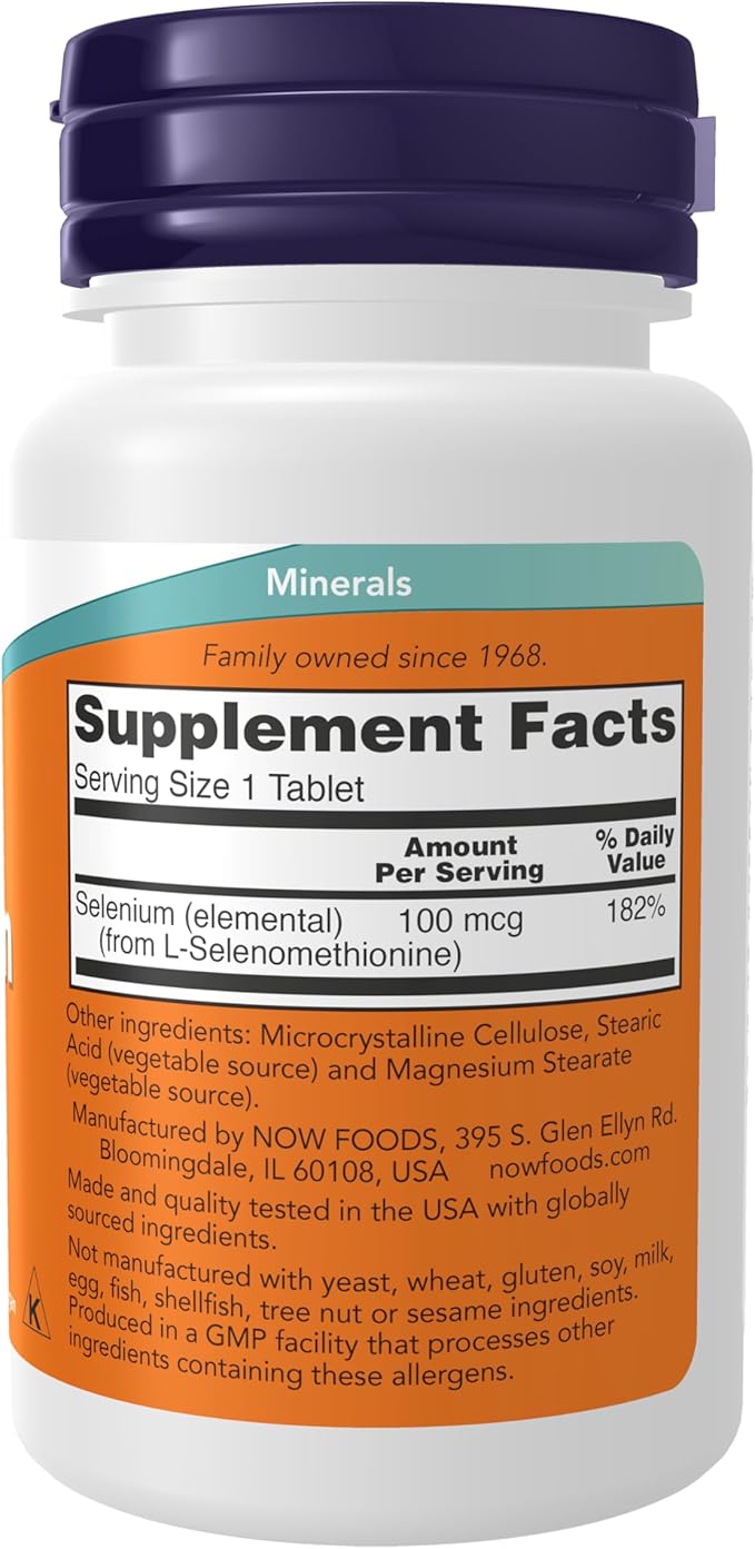 Now Foods, Selenium, 100 mcg, 100 Tablets