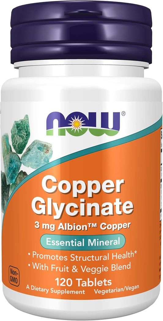 Now Foods, Copper Glycinate 3 mg, 120 tabs