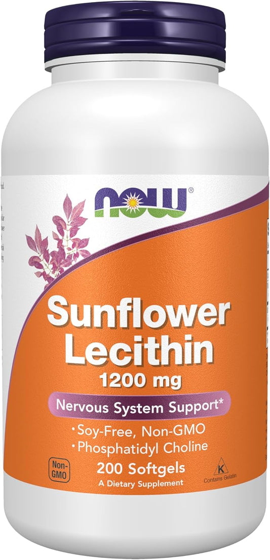 Now Foods Sunflower Lecithin 1200 mg — для печени и мозга