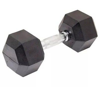 Гантель гексагональная rubber hex dumbbells 40kg