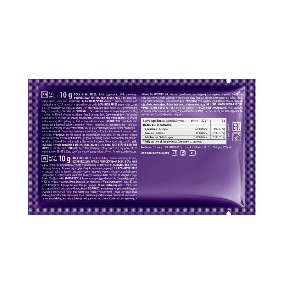 BCAA HIGH SPEED аминокислоты для роста мышечной массы