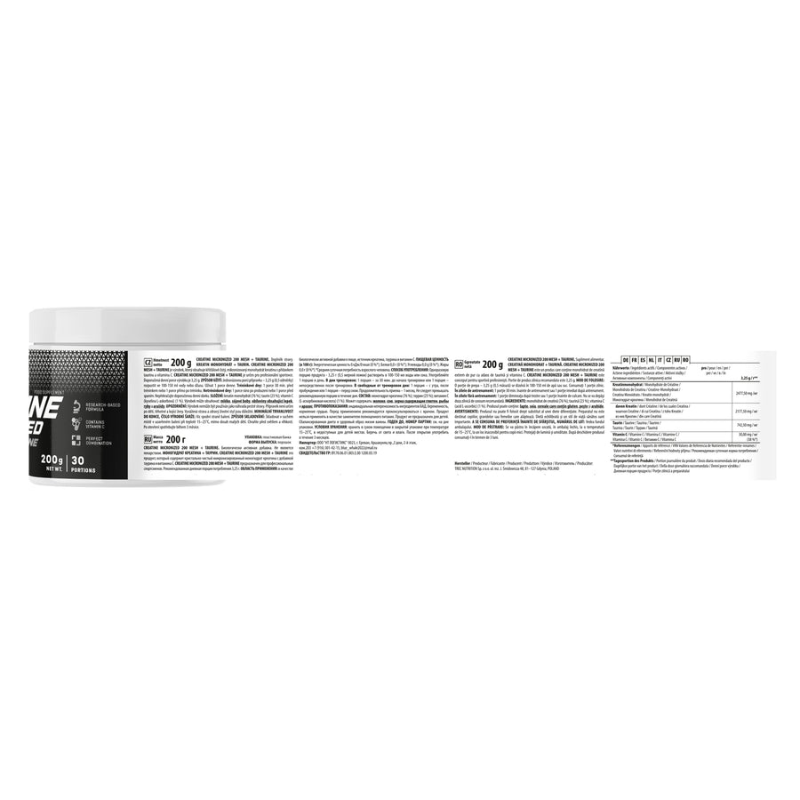CREATINE MICRONIZED 200 MESH + TAURINE 200g JAR