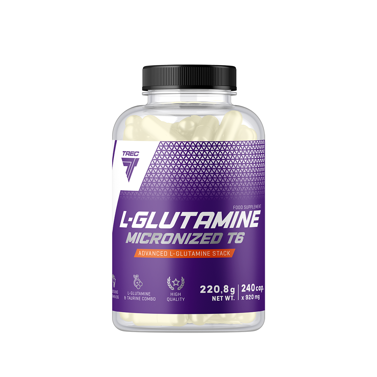 L-glutamine micronized t6 240 capsules