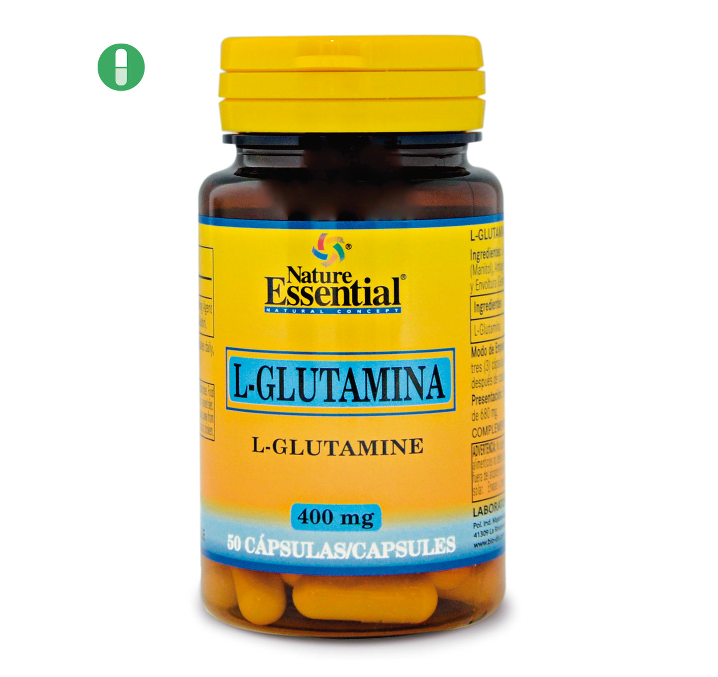 NE2018 L-GLUTAMINE 400 MG 50 CAPSULES.