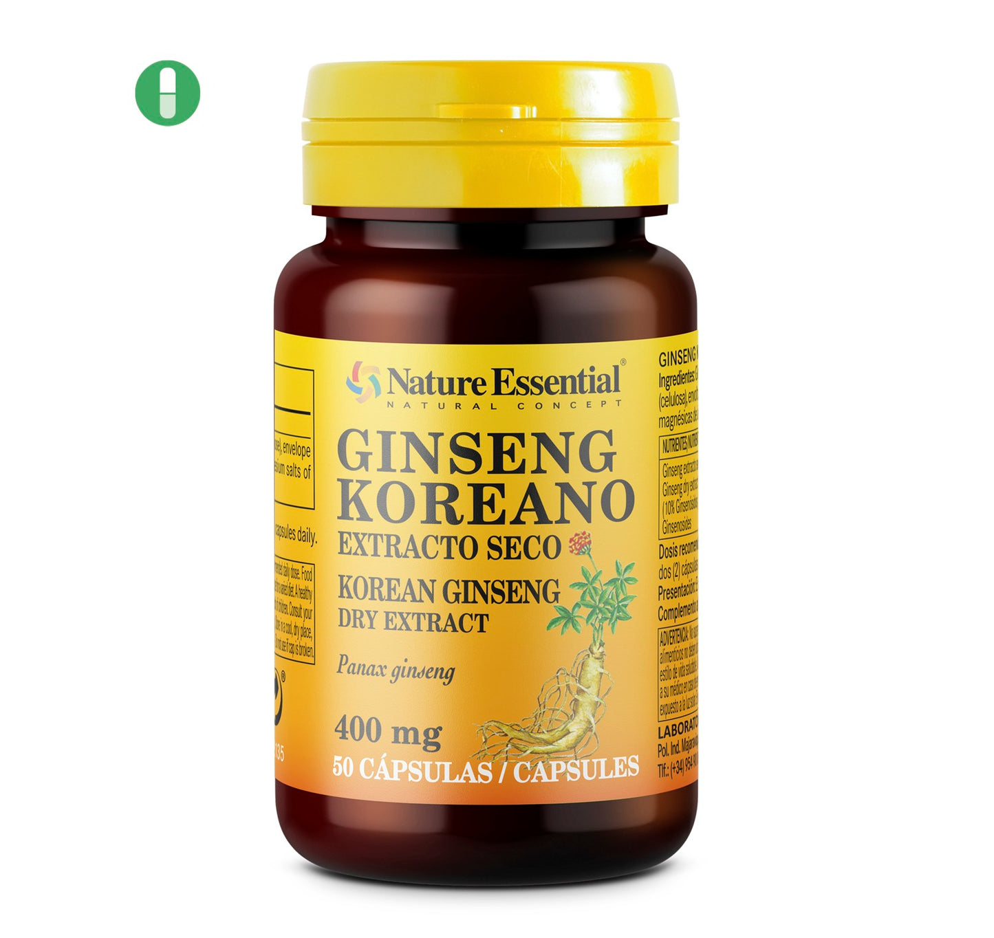 Korean ginseng 400 mg. 50 caps.