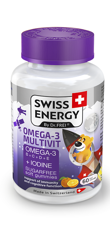 Swiss energy omega-3 multivit+iodine jeleuri gumate, n60