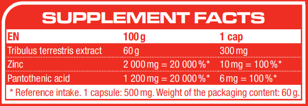 Тестостероновый бустер Tribulus Terrestris для энергии