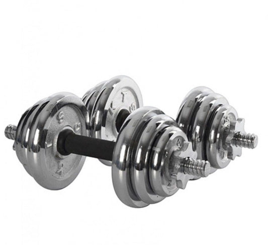 Набор хромированных гантелей по 10 кг с кейсом и дисками