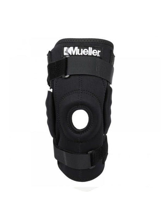 Hinged wraparound knee brace