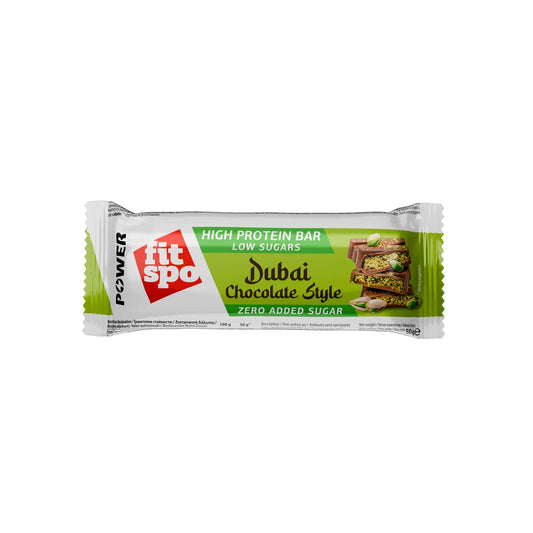 Protein bar FitSpo Power Dubai chocolate style 50g