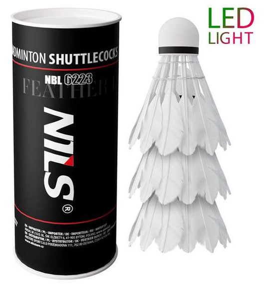 Воланчики для бадминтона с подсветкой, перьевые