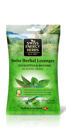 Swiss energy 20 plante eucalipt&menta dropsuri, pachet, 55 g