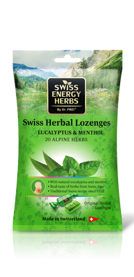 Swiss energy 20 plante eucalipt&menta dropsuri, pachet, 55 g