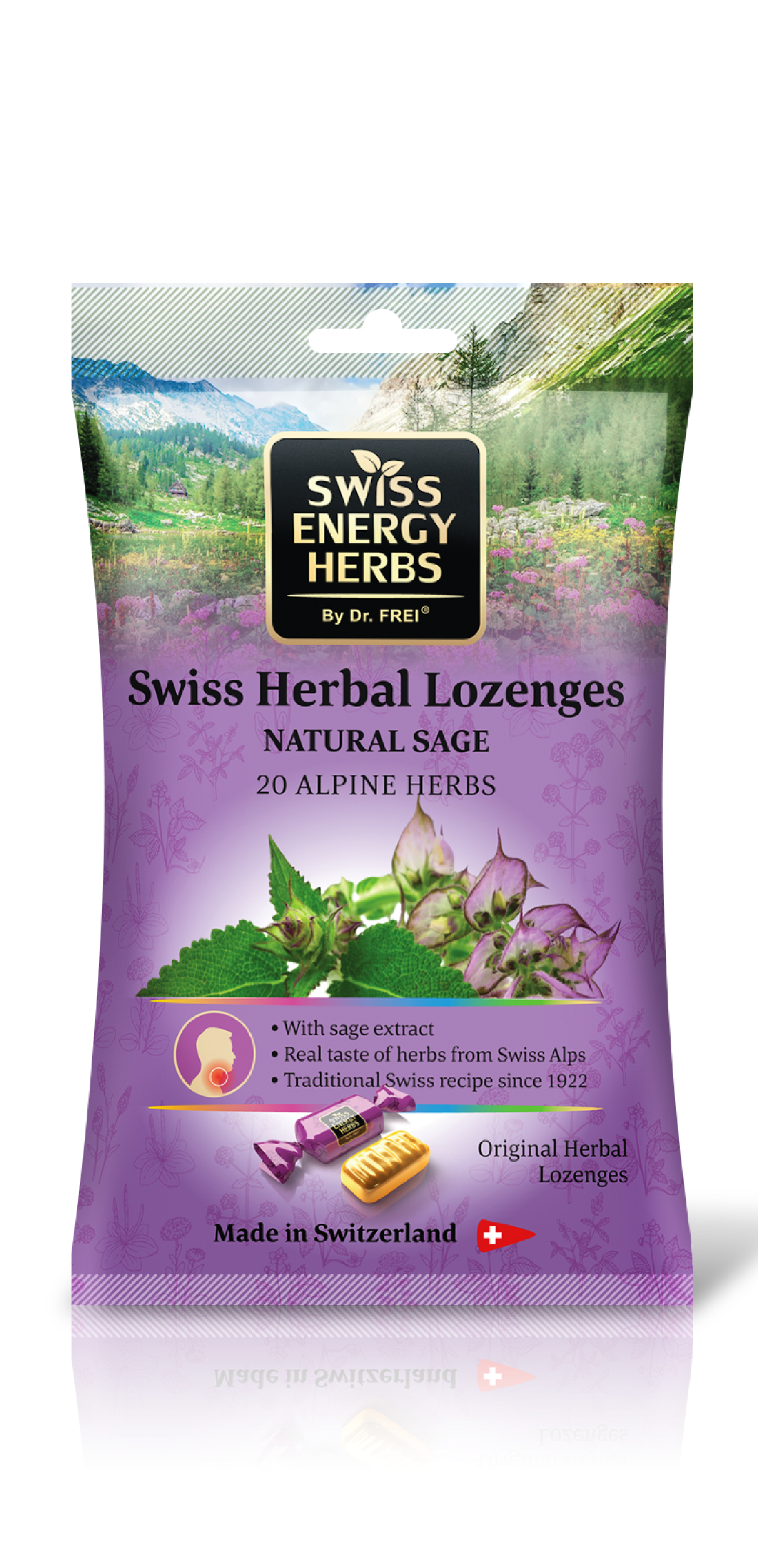 Dragee swiss energy 20 plant salvie dropsuri,pachet, 55gr